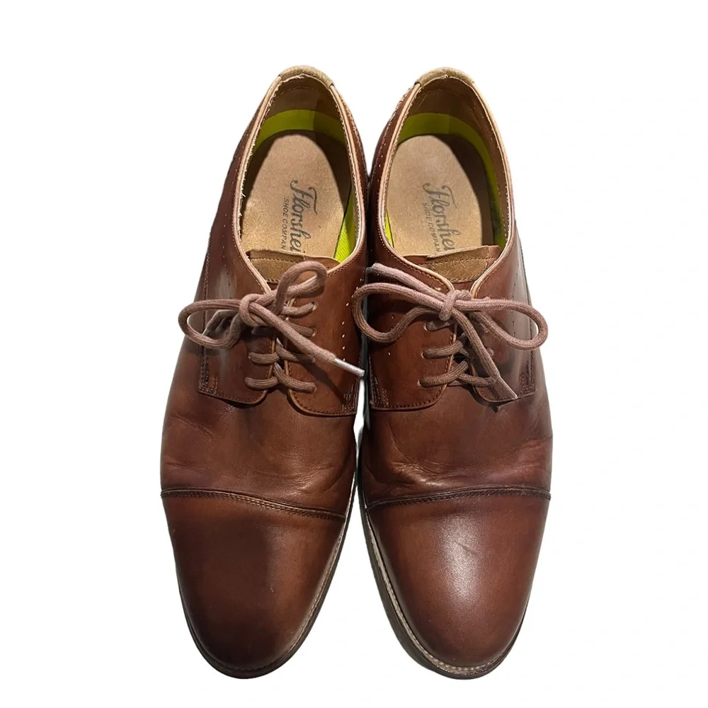 Florsheim UPTOWN 15166-221 Cognac Leather Cap Toe Oxford Dress Shoes‎ Size 8.5
